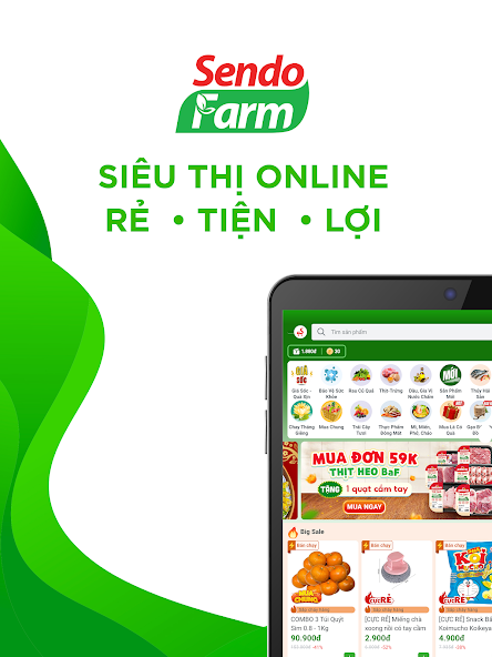 Sendo Farm trên máy tính bảng
